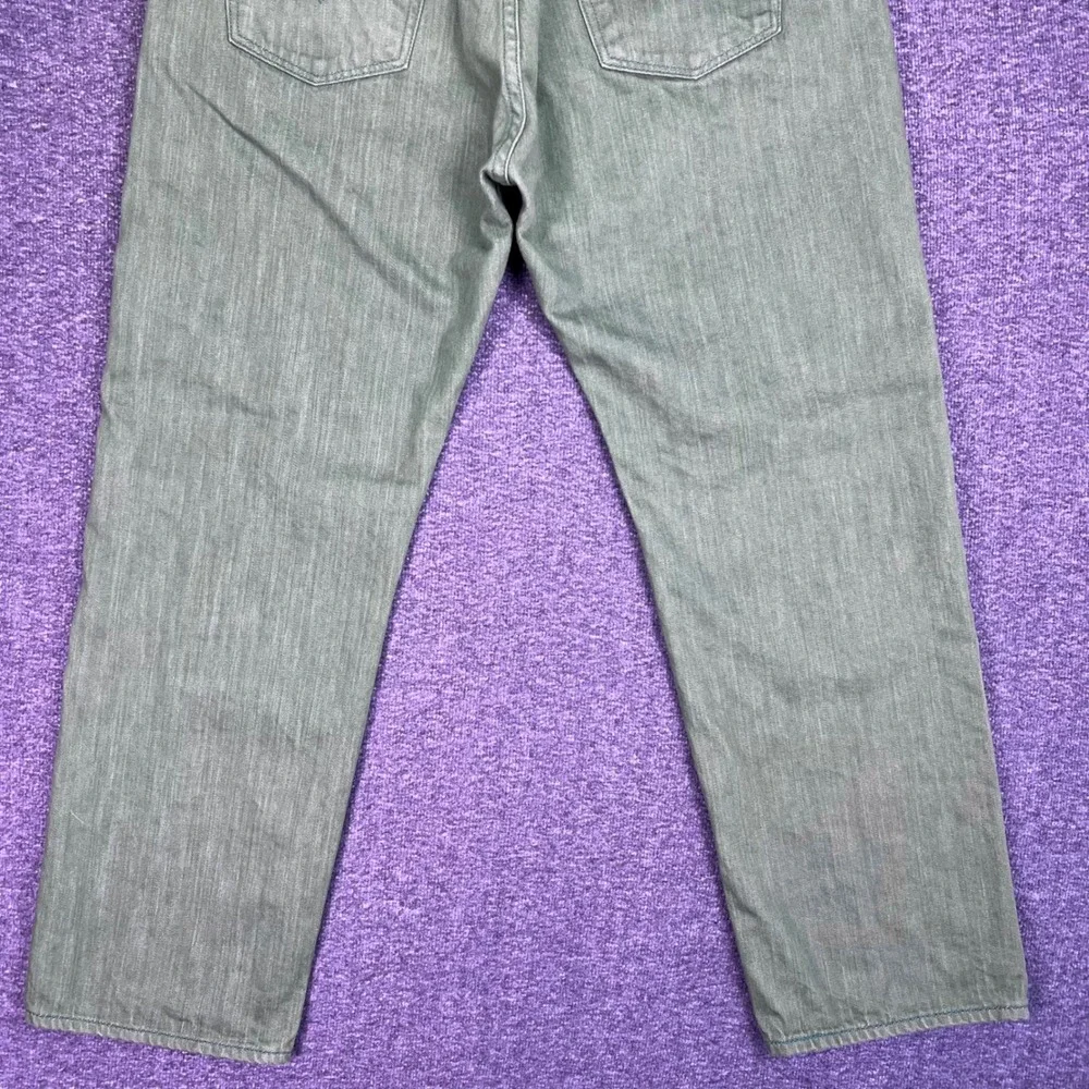 Levis 501 Original Jeans Mens 36x30 Green Straight Classic Button‎ Fly Fits34x28